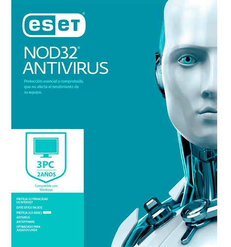 Eset Antivírus Nod32 3 Pcs 2 Años - Digital