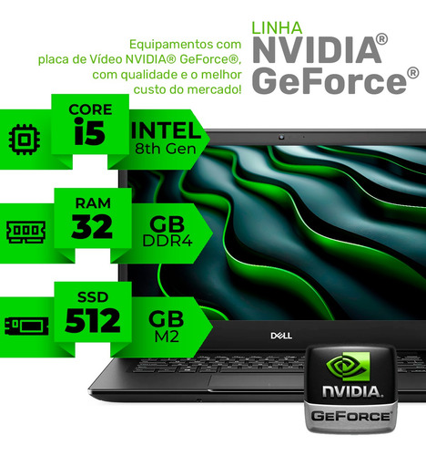 Notebook Dell I5 8th 32gb Ddr4 512 M2 Nvidia Geforce Full Hd (Recondicionado)