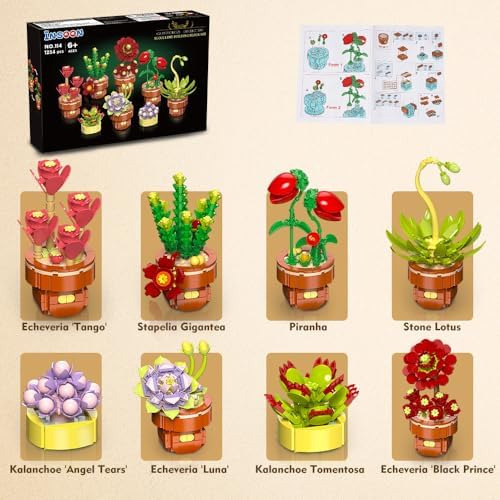 Insoon Juegos De Construcción De Bonsái De Flores Suculentas