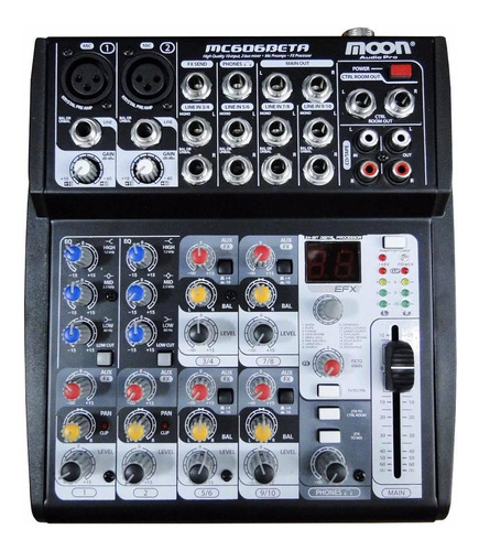 Consola Mixer Moon Mc606 Beta 6 Canales 16 Efectos  Esdj