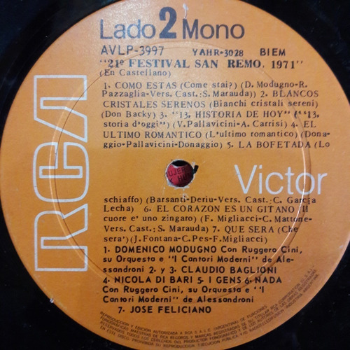 Sin Tapa Disco Festival San Remo 1971 Mori Baglioni Cp0