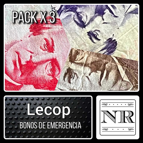 Argentina - Lote 3 Bonos Lecop - Billetes Emergencia X 3