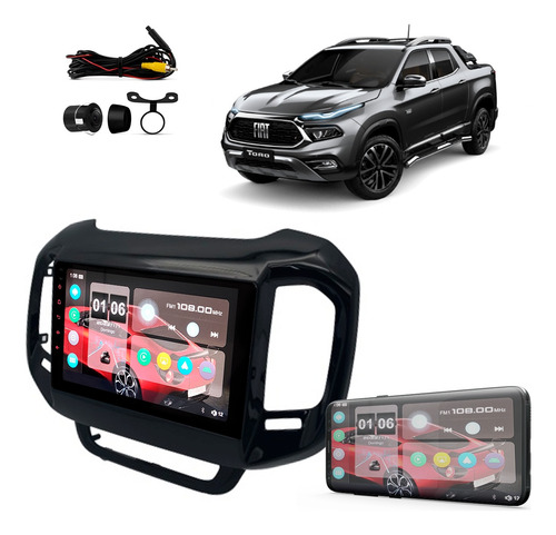 Multimidia Universal 9'' Com Moldura Fiat Toro 2016/2021