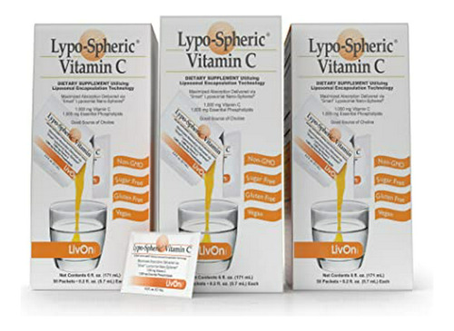 Lypospheric Vitamina C 3 Cartones (90 Sobres)