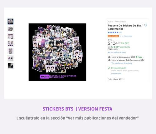 55 Photocards Bts Festa 2022 - Versión I
