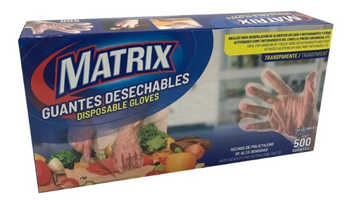 Guantes Desechables Matrix Para Manipulación De Alimentos 