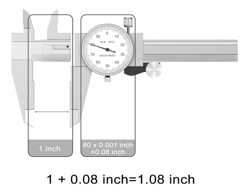 Calibrador De Dial A Prueba De Golpes Marca Sin Modelo 6 Pul