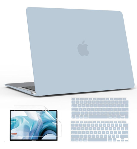 Carcasa+2 Fundas Teclado+prot Pant Macbook Air 13 Baby Blue