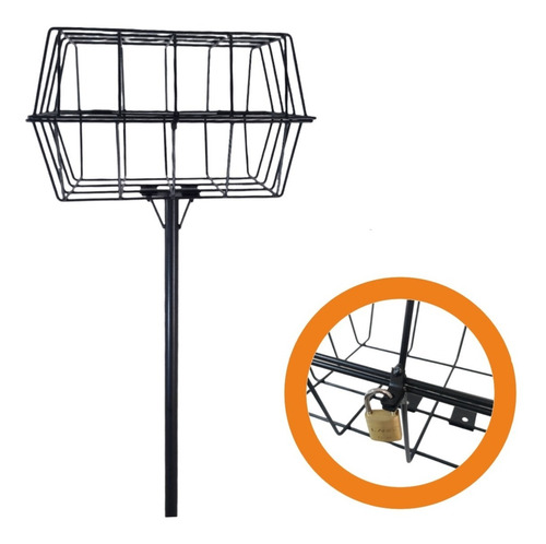 Lixeira Pedestal Calçada Embutir Com Tampa E Trava Cadeado