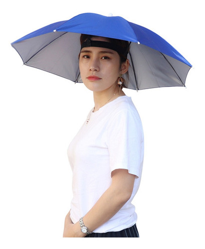 Gorro De Pesca Portátil Anti-lluvia Sol Cabeza Paraguas Somb