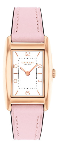 Coach Reese Reloj, Piel, Resistente 3 Atm, 24 Mm, Rosa