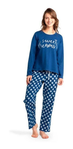 Pijama Mujer Algodón Azul Talla S Art.30756