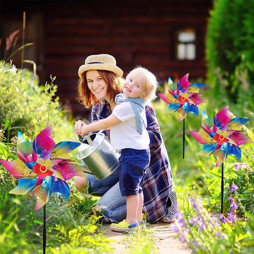 6 Hilanderos De Viento Brillantes Para Patio Y Jardín, Céspe