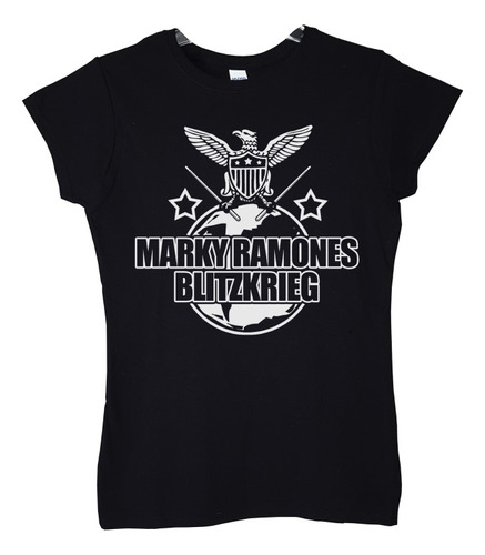 Polera Mujer Marky Ramone Blitzkrieg Logo Punk Abominatron