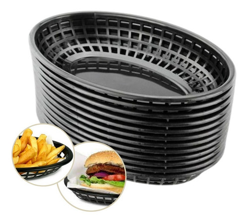 Imagem 7 de 7 de Cestinha Para Hambúrguer De Plástico Oval Tamanho Pequeno