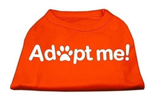 Camiseta Para Mascota  Adóptame , Mediana, Naranja.