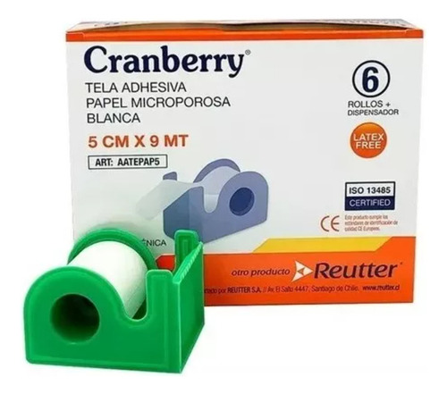 Cranberry Tela Adhesiva Papel Microporosa 5cm X 9mt 6unid