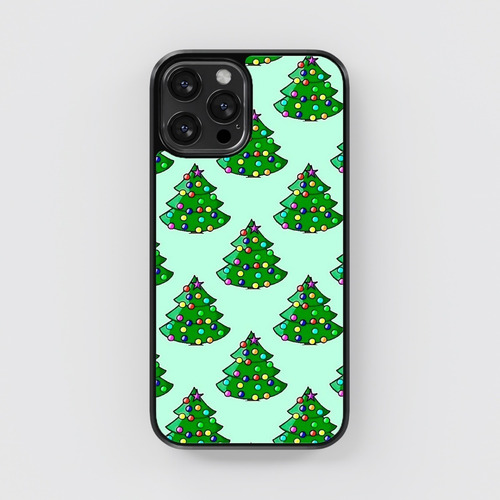 Funda Celular Navidad Navideña Arboles Verde Menta Pinos