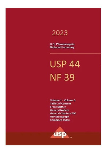 Nueva, Farmacopeia Usp47 Nf42, 5 Vol. En Ingles, 2024
