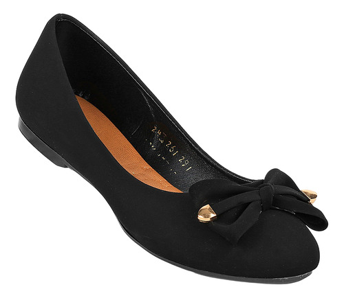 Flat Moda Mujer Negro Tipo Nobuk Stfashion 04803701