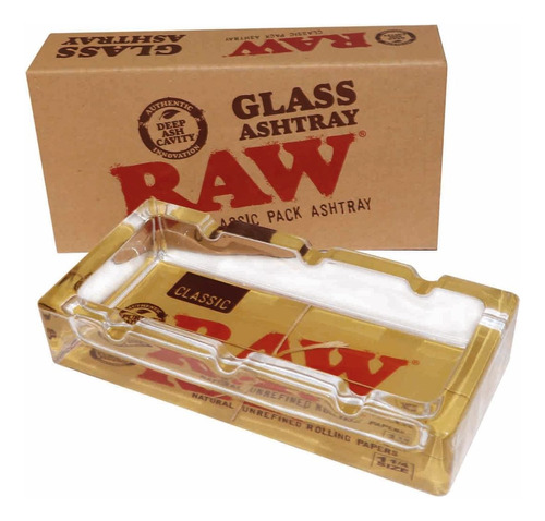 Cenicero Raw Glass Ashtray Classic Pack Color Blanco