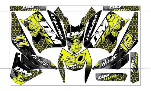 Stickers Para Moto Dm200 Moto Verde Mod-75