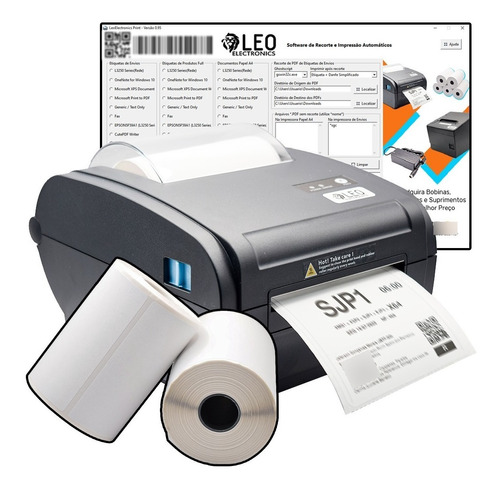 Impressora Térmica Etiqueta De Envio + Software + Etiquetas 