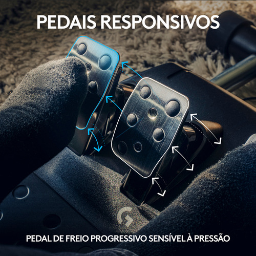 Volante e pedaleira Logitech G923 com joystick para Xbox e PC
