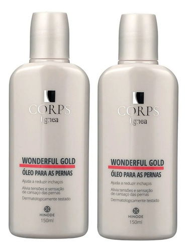 Wonderful Gold Óleo P/pernas 150ml Original Hinode Kit 2unid