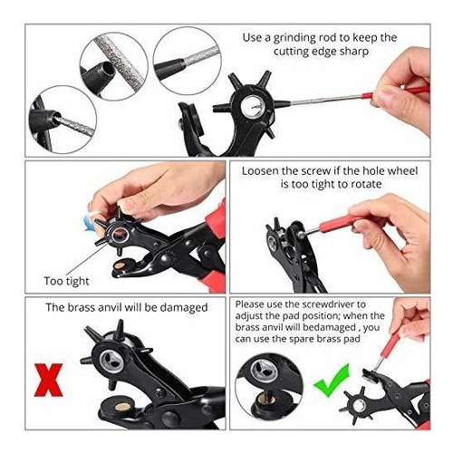 Herramienta Perforadora Cuero 240 Remache Kit Punzador Laton