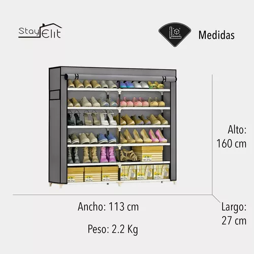 HOMEFORT - Zapatera de madera de 7 niveles tipo torre, ideal como  organizador vertical de zapatos para el recibidor.