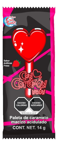 Paleta De Corazon Neon Con Palito Luminoso Brilla 72 Pzs