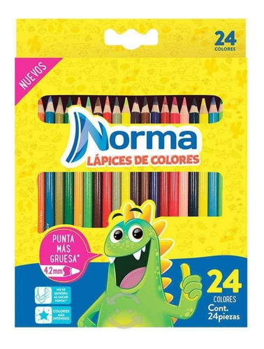 Caja De Colores Norma Largos Con 24 +4 Promo Mayoreo$181.61