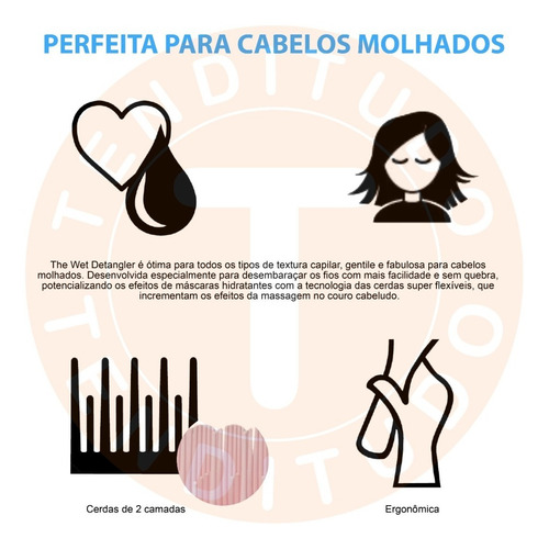 Imagem 8 de 10 de Escova Tangle Teezer Wet Detangler Ed. Especial Desembaraçar