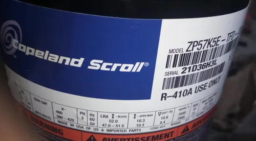 comprar Compresor Copeland Scroll 5 Ton Ph3 440 Volt R-410 Nuevo !!!