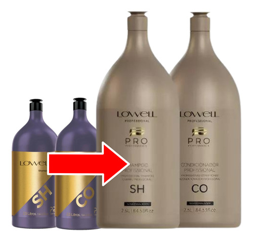Lowell Kit Lavatório Profissional Shampoo 2,5l E Cond. 2,5l
