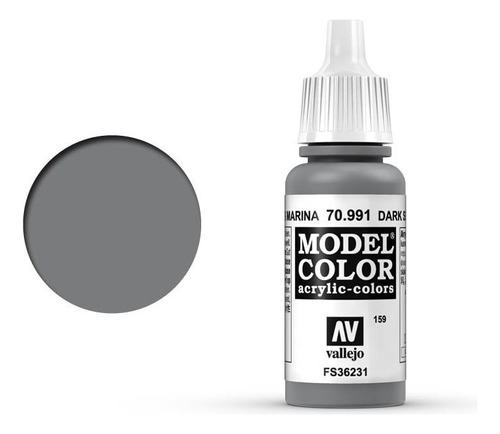 Vallejo Model Color 17ml Pintura Acrílica Color 159 Gris Marina 70.991