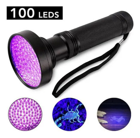 Linterna Uv Negra De 100 Led, Detector De Luz, 1u