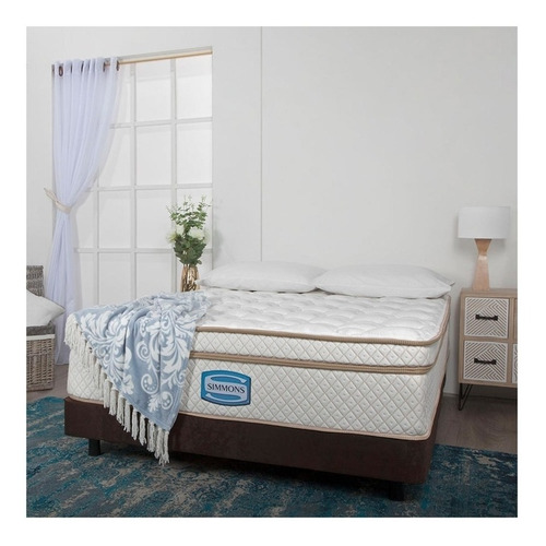 Imagen 5 de 5 de Combo Simmons Colchón Resortado Doble Bellamy Unitop 140x190