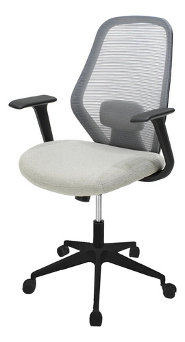 Silla Ejecutiva Bastia 8349w Tapizada En Tela Y Mesh Color Beige Con Negro Material Del Tapizado Algodón