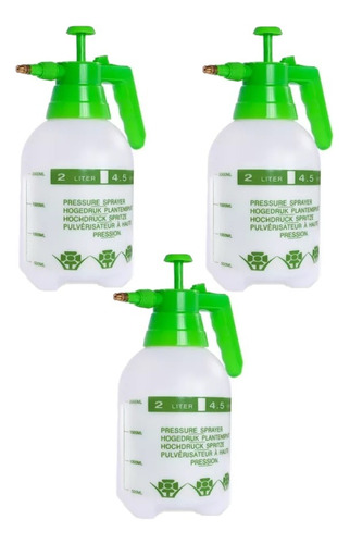 Kit 3 Pulverizadores Manual 2l Com Pressurização