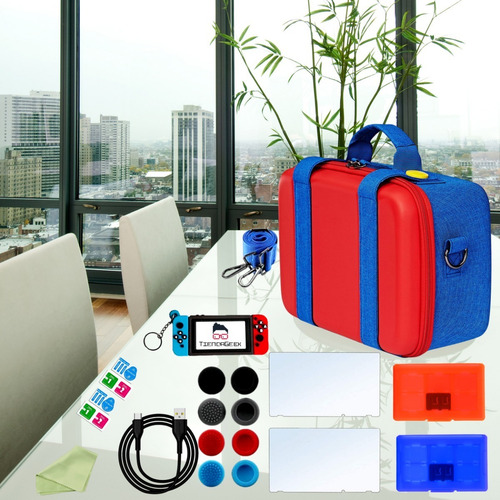 Imagen 2 de 10 de Estuche Mochila Nintendo Switch Rígida Premium Accesorios