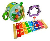 Comprar Set Musical Tambor + Xilofon + Pandereta Instrumentos Niños