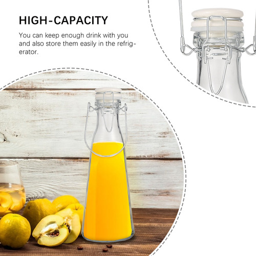 Botellas Con Tapa Abatible Para Bebidas, Botella De Vidrio A