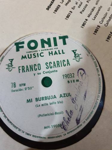 Disco De Pasta-lote De 5 Discos-los Temas En Las Fotos-090 (Usado)