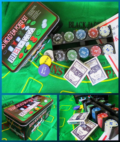 Set Póker 200 Fichas / Paño Black Jack / 2 Mazos -  Bigbull