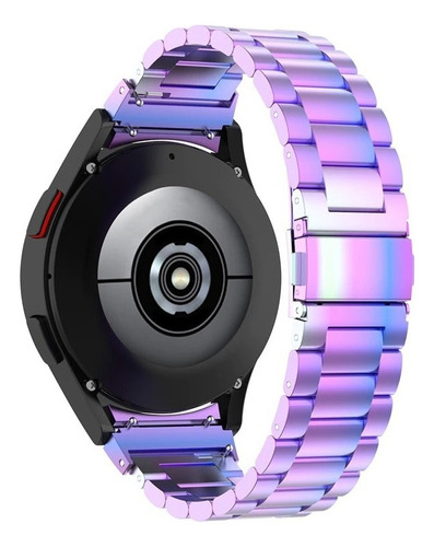 Correa De Eslabones + Funda Con Cristal Para Galaxy Watch 7 Tornasol / Transparente 44mm 2 Cm
