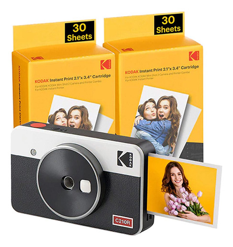 Câmera Instantânea Mini Shot 2 Retrô Kodak Branca