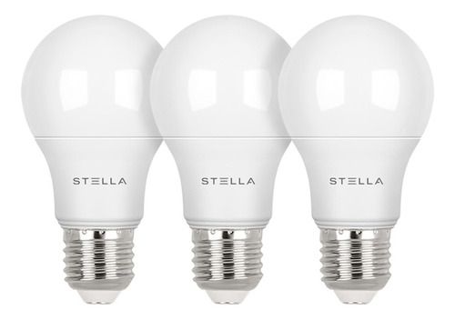 3x Lâmpada Led Bulb A60 9w Stella Sth8265 Quente Neutro Fri Cor da luz 2700K BRANCO QUENTE