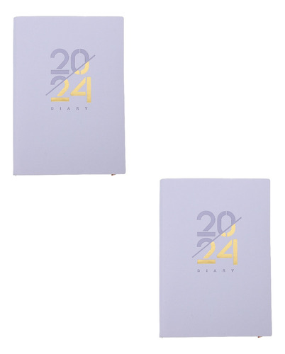 Cuaderno De Tapa Blanda Morado, Paquete De 2, Agenda 2024, P